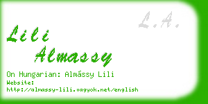 lili almassy business card